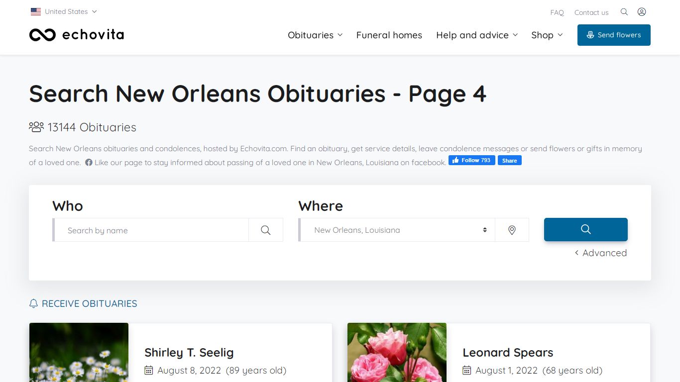 Latest Obituaries in New Orleans, LA | p.4 - Echovita